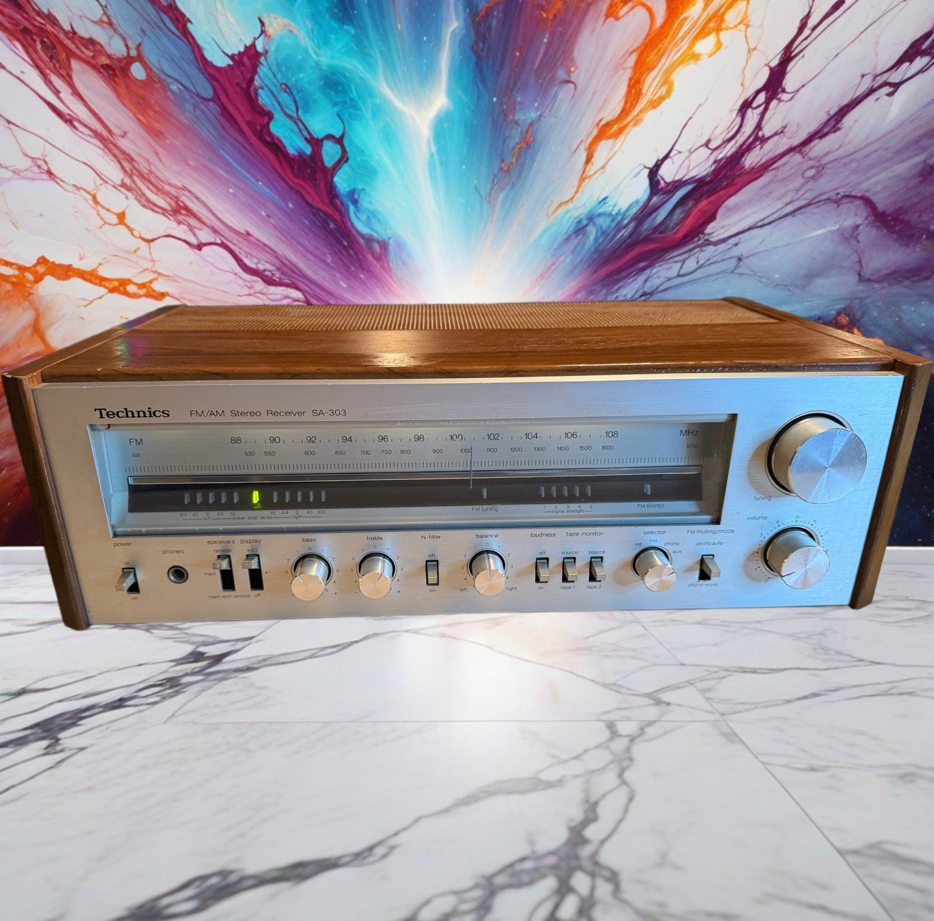 VINTAGE TECHNICS SA-303 AM FM Stereo Receiver Phono Input EXCELLENT CND TESTED🔥