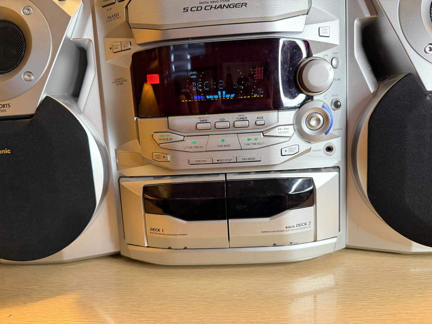 Panasonic SA-AK18 5 CD Changer/Dual Deck Stereo System New Belts Fully Working🔥
