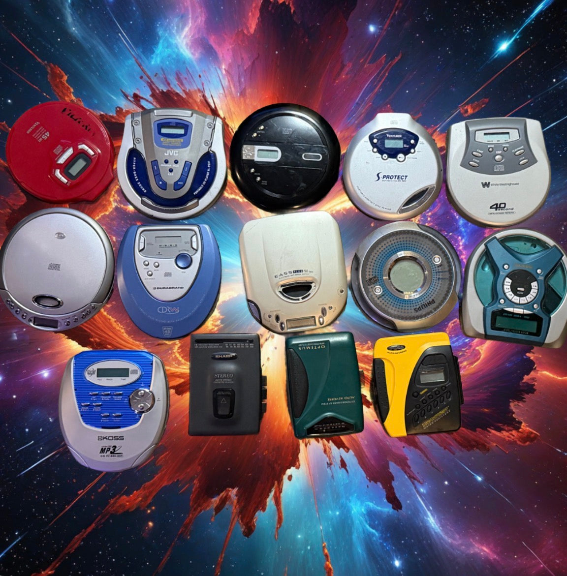 JVC,  Philps, ETC.. Walkman Cassette Player and CD Discman ALL WORKING 14 PIECE