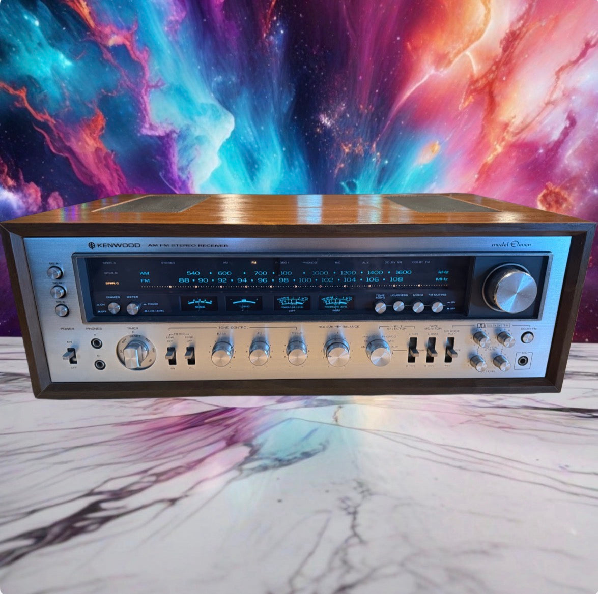 Kenwood Model Eleven AM FM Stereo Receiver Fresh Pro Service Near Mint Champagne