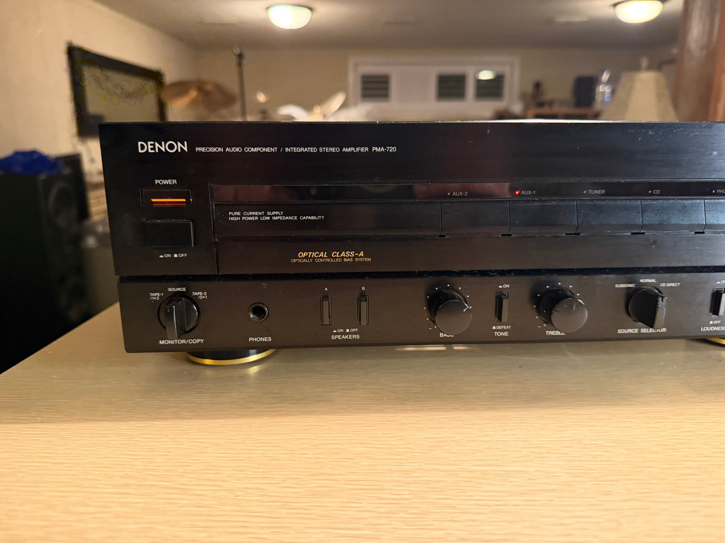 DENON PMA-720 Stereo Amplifier Optical class A Tested Works Great Good Power🎶🔥