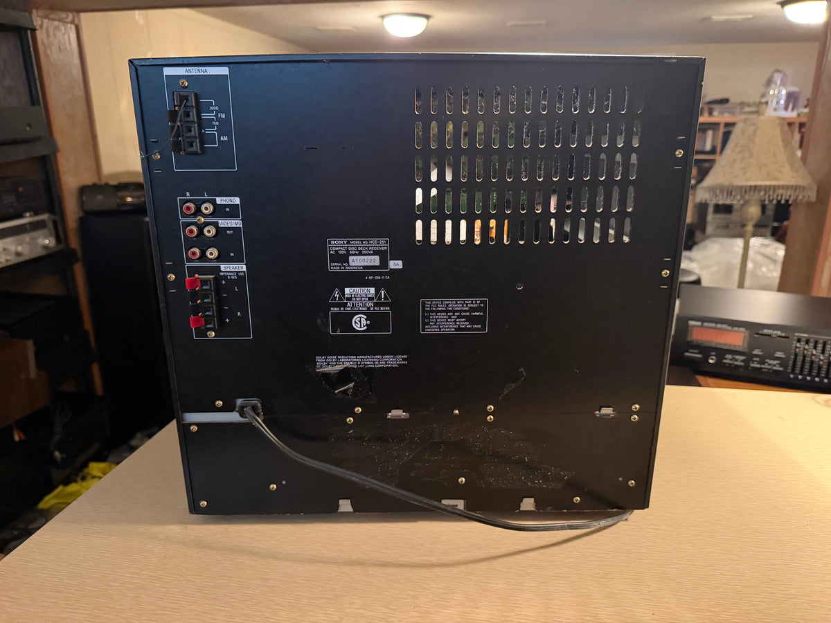 Vintage Sony R2400 Stereo System 5 CD Receiver Deck HCD-241 Tested Working Tank!