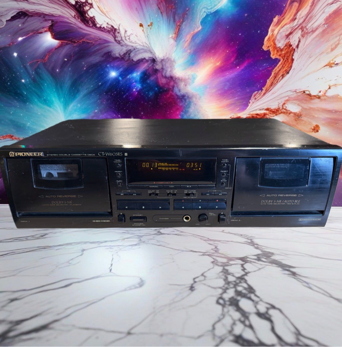 Pioneer Stereo Double Cassette Deck Model CT-W603RS High Model Serviced Rare🔥