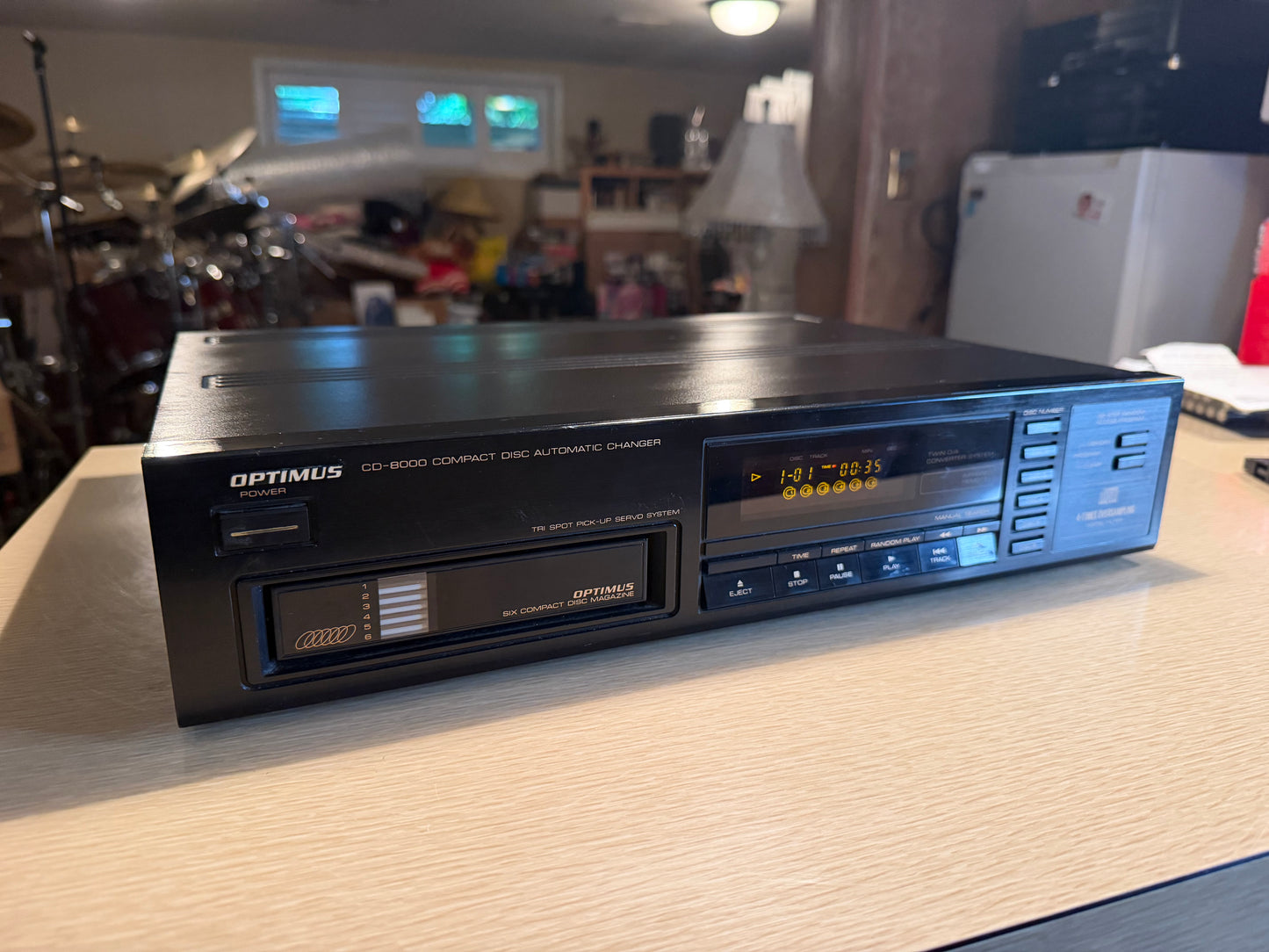 Optimus CD-8000 6 Disc Cartridge Cd Player Radio Shack Near Mint Serviced Rare🎶