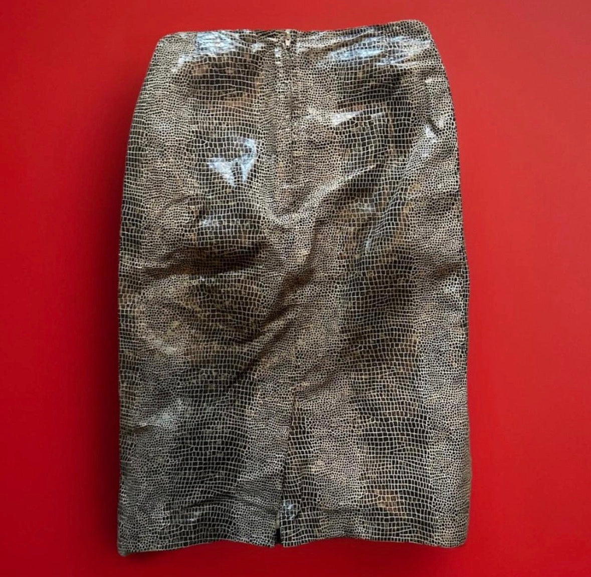 Vintage Luxury Danier Genuine Snakeskin Leather Skirt Suit Size M (Vintage XL)