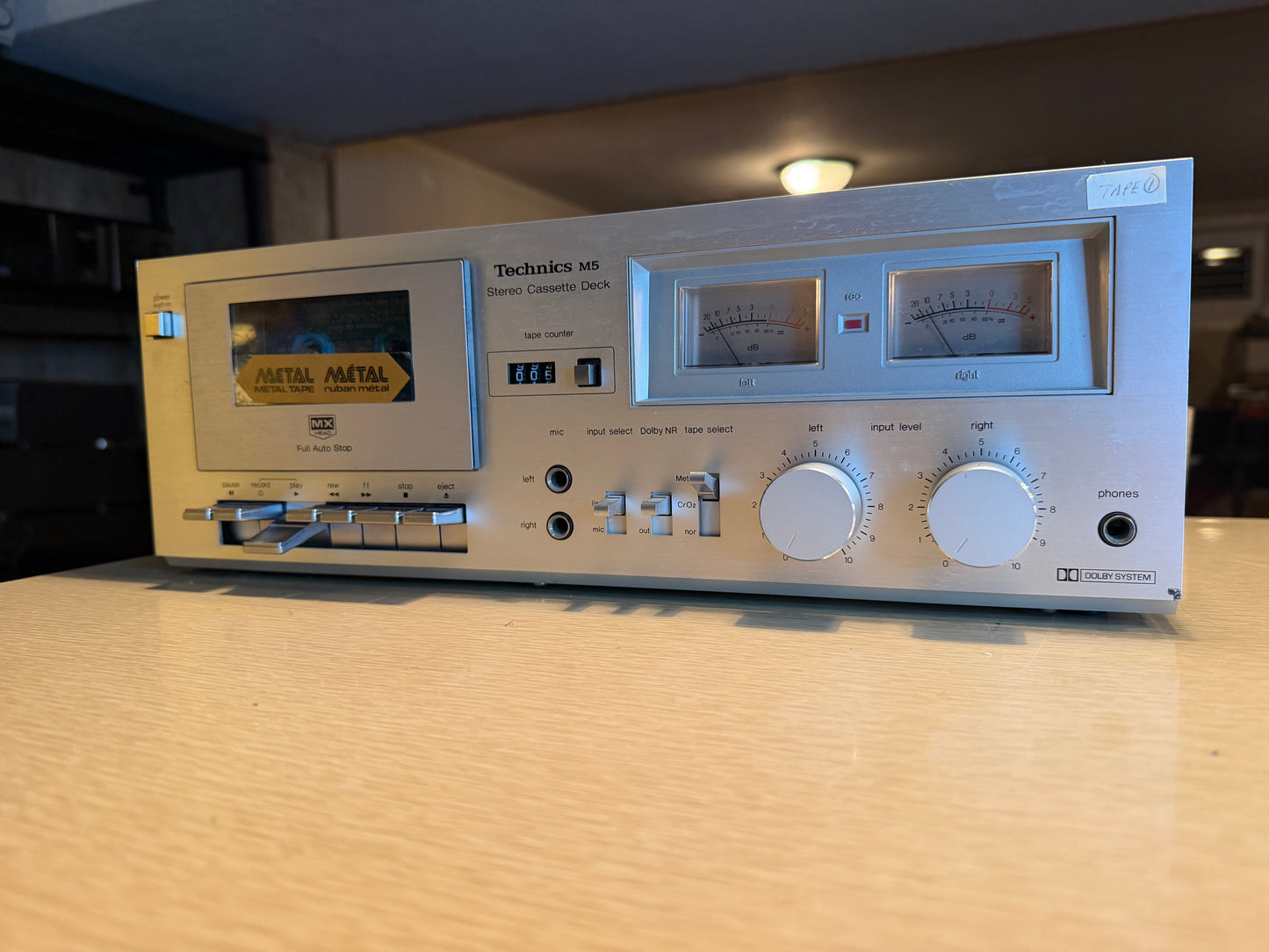 Vintage Technics model No. RS-M5 Stereo Cassette Deck Silver FRESH Servicing🎶🔥