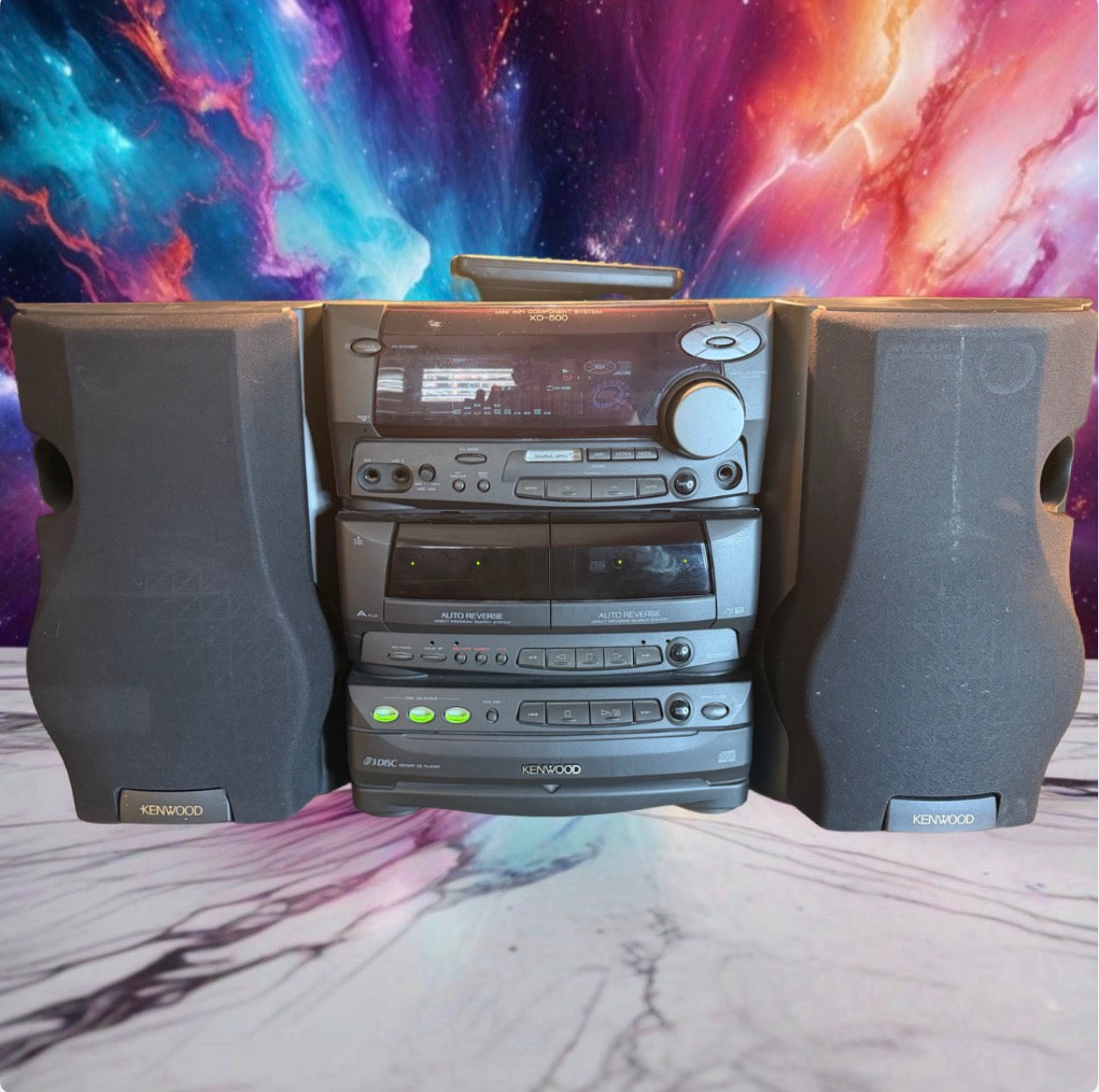 Kenwood XD-500 Stereo 3 Compact Disc Changer 2 Cassette Decks Fully Operational!