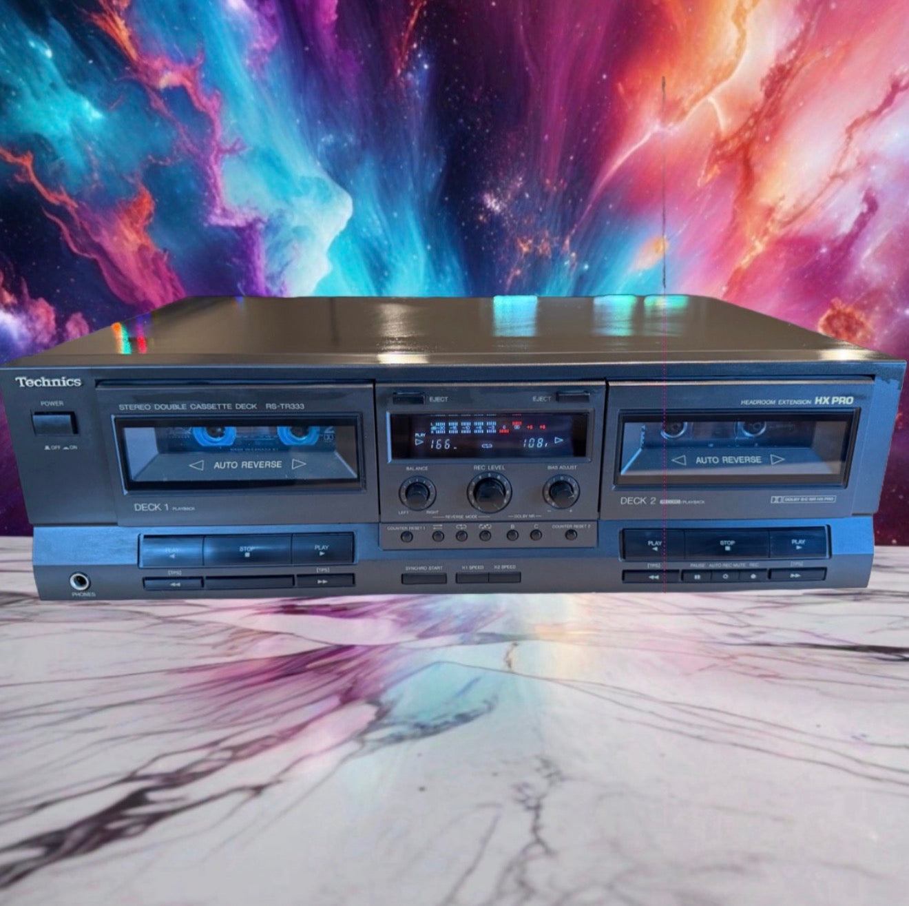 Technics Stereo Double Dual Cassette Deck model RS-TR333 Fresh Servicing Beauty!