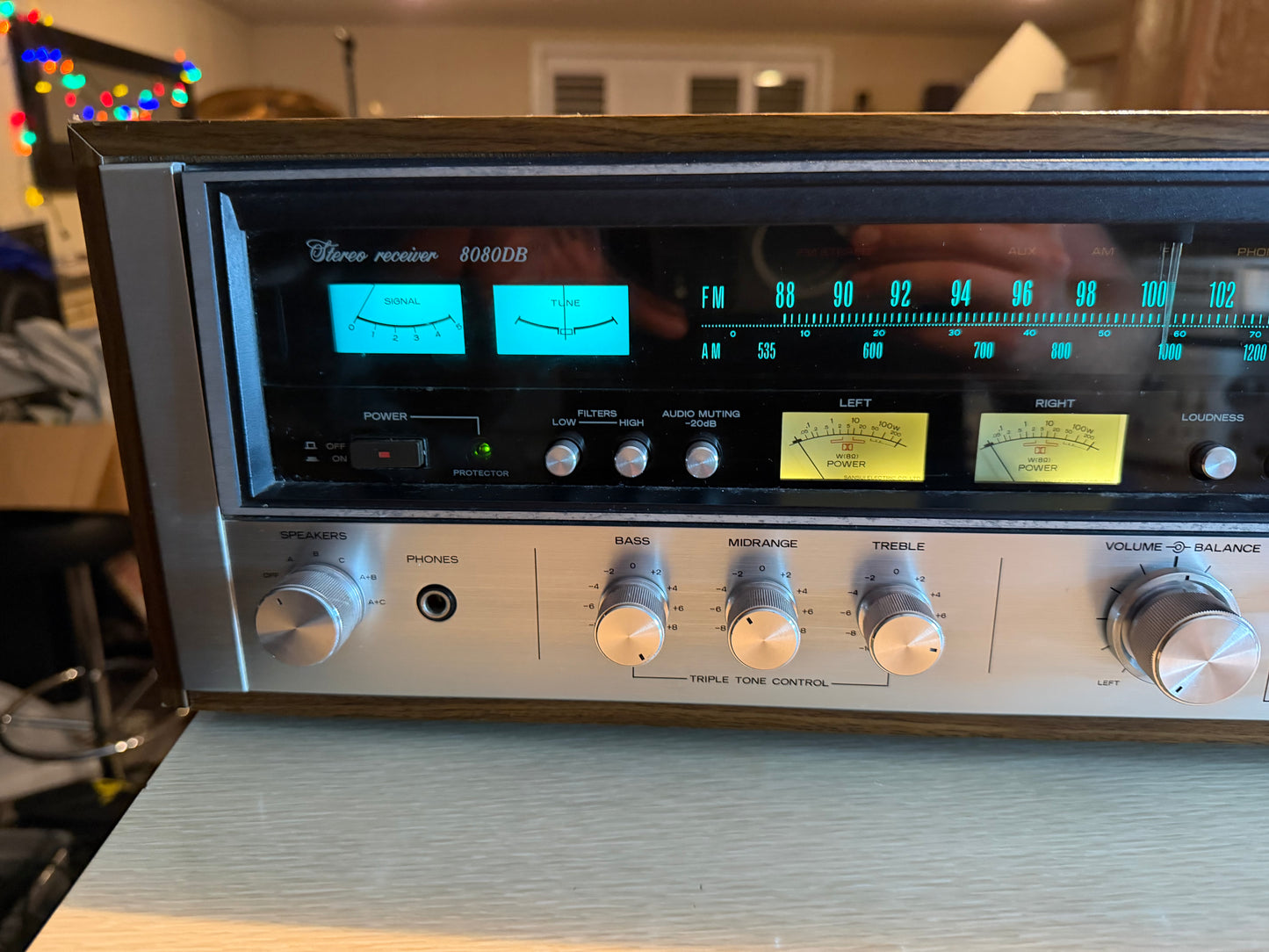 Vintage 1970's Sansui 8080DB Stereo Receiver Full Fresh Service New Bulbs Beauty