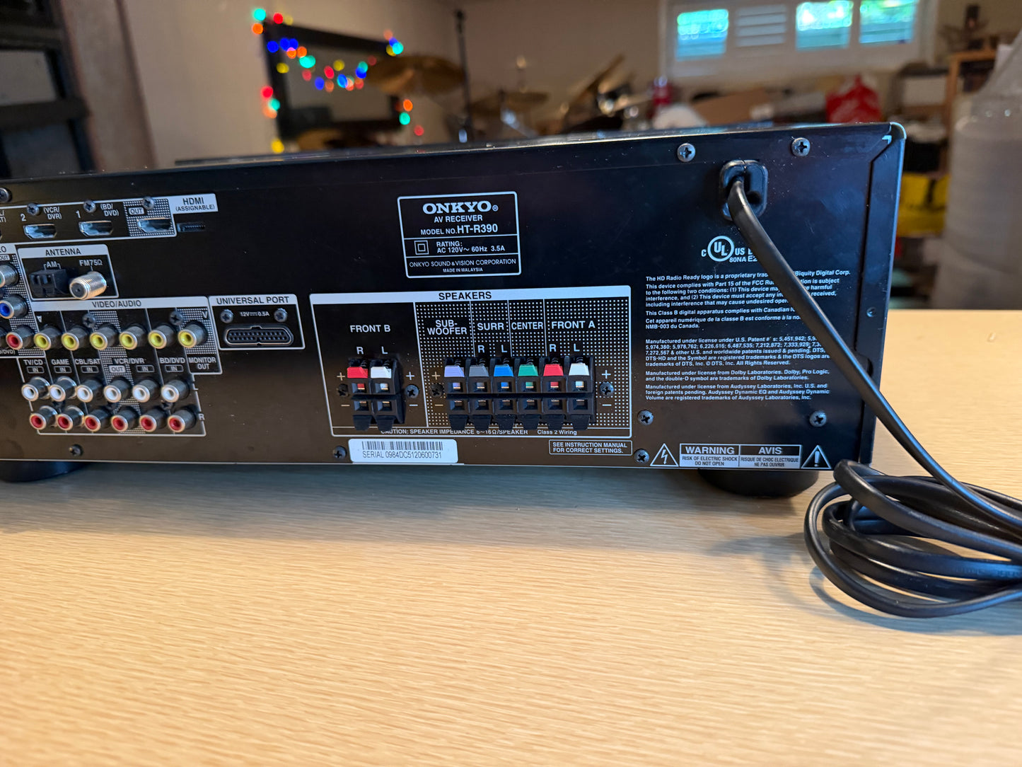 Onkyo HT-R390 AV Receiver Black Home Theater With Remote Freshly Serviced Beauty