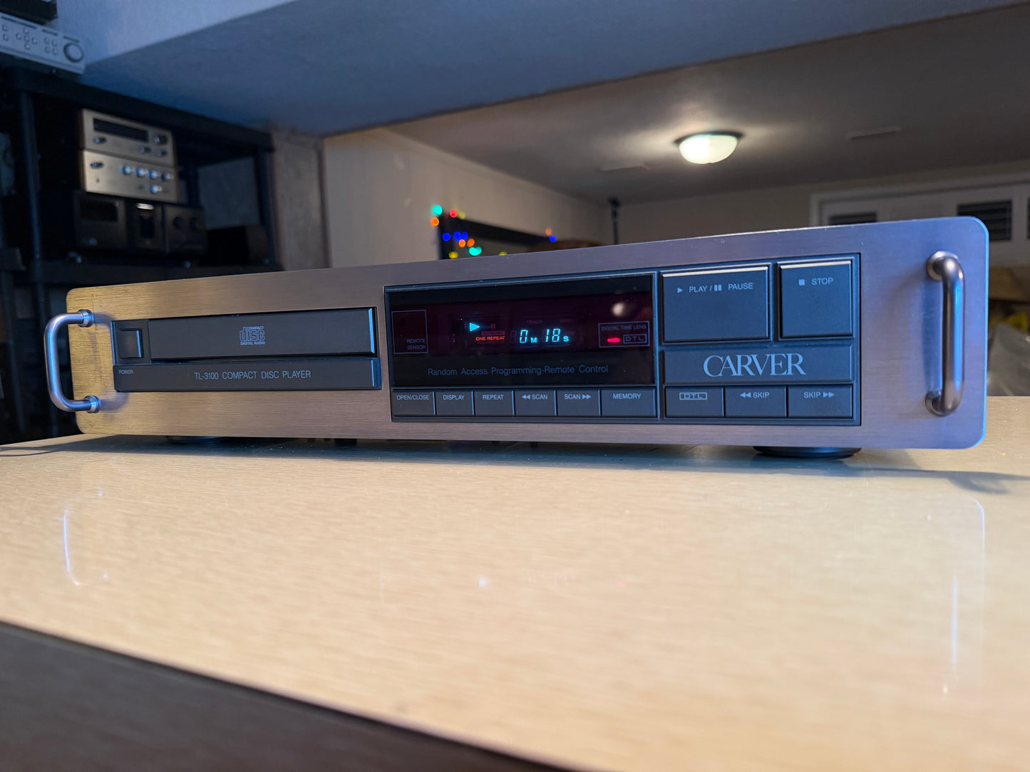 Vintage Carver TL-3100 Compact Disk Player New Belts Serviced High Fidelity Gray