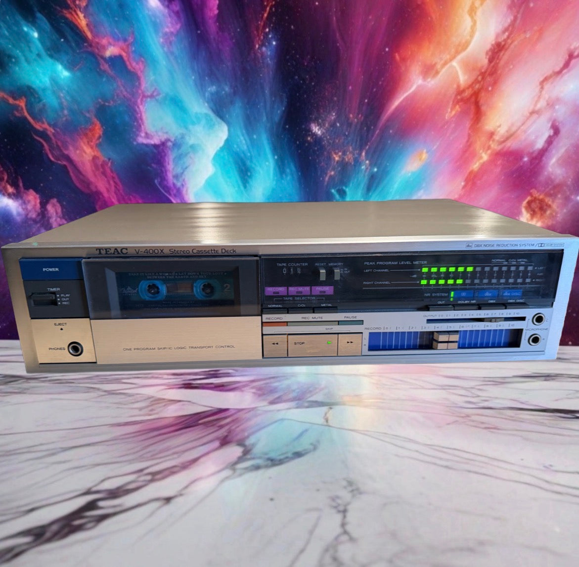 Vintage Teac V-400X Stereo Cassette Deck Silver Japan Full Fresh Service Beauty!
