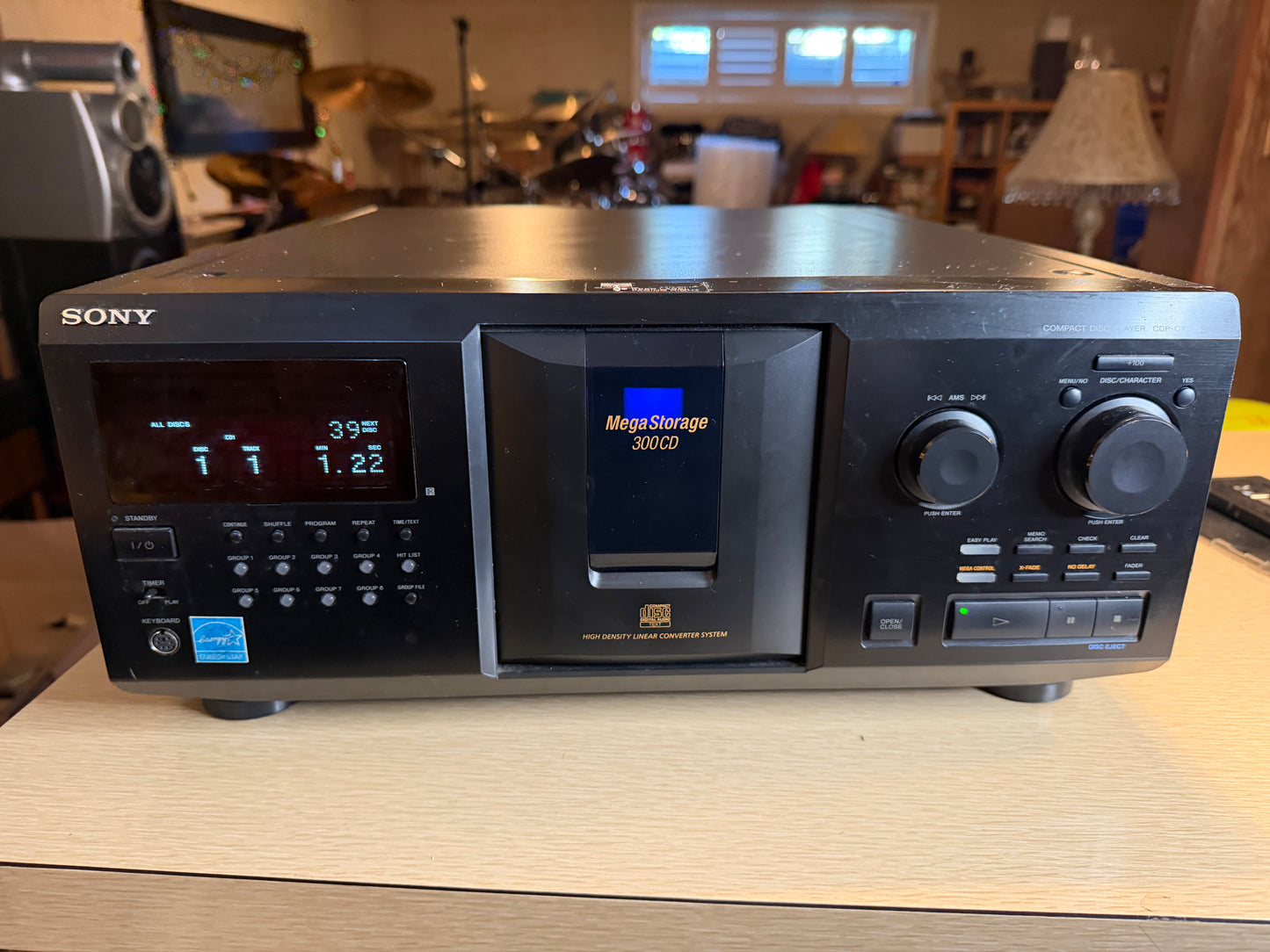 Sony Mega Storage 300 Disc CD Changer/Player CDP-CX355 + Remote - New Belts!