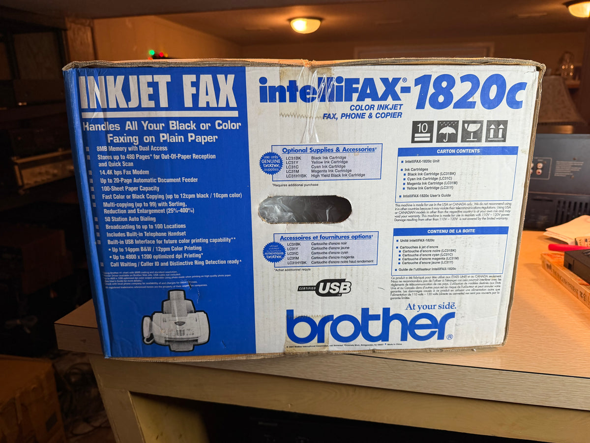 NIB Brother Intellifax 1820C Plain Paper Fax Phone Copier Fax Machine Very Rare!