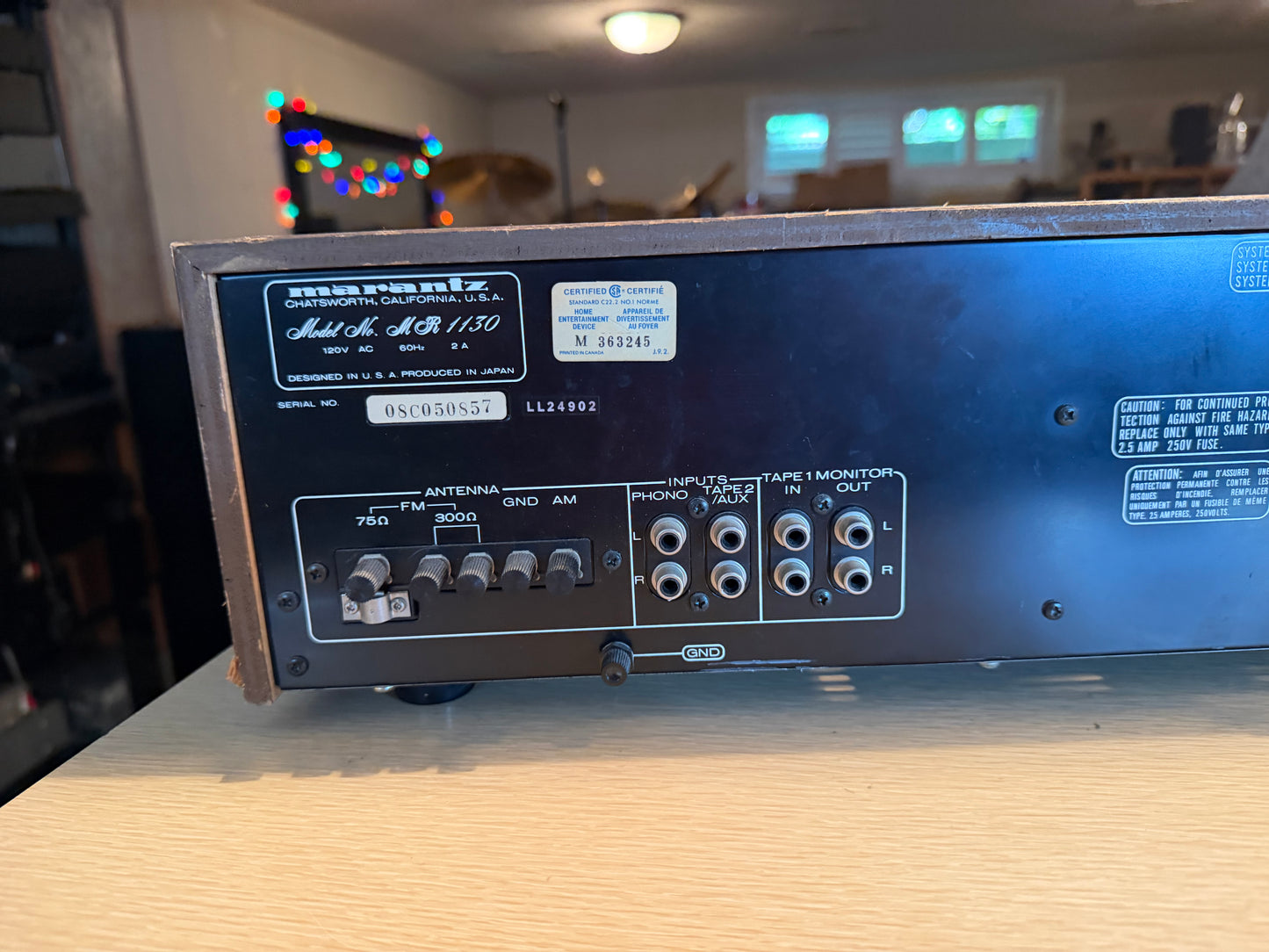 Vintage Marantz Receiver MR 1130 Stereo Am FM Amplifier Needs Servicing READ