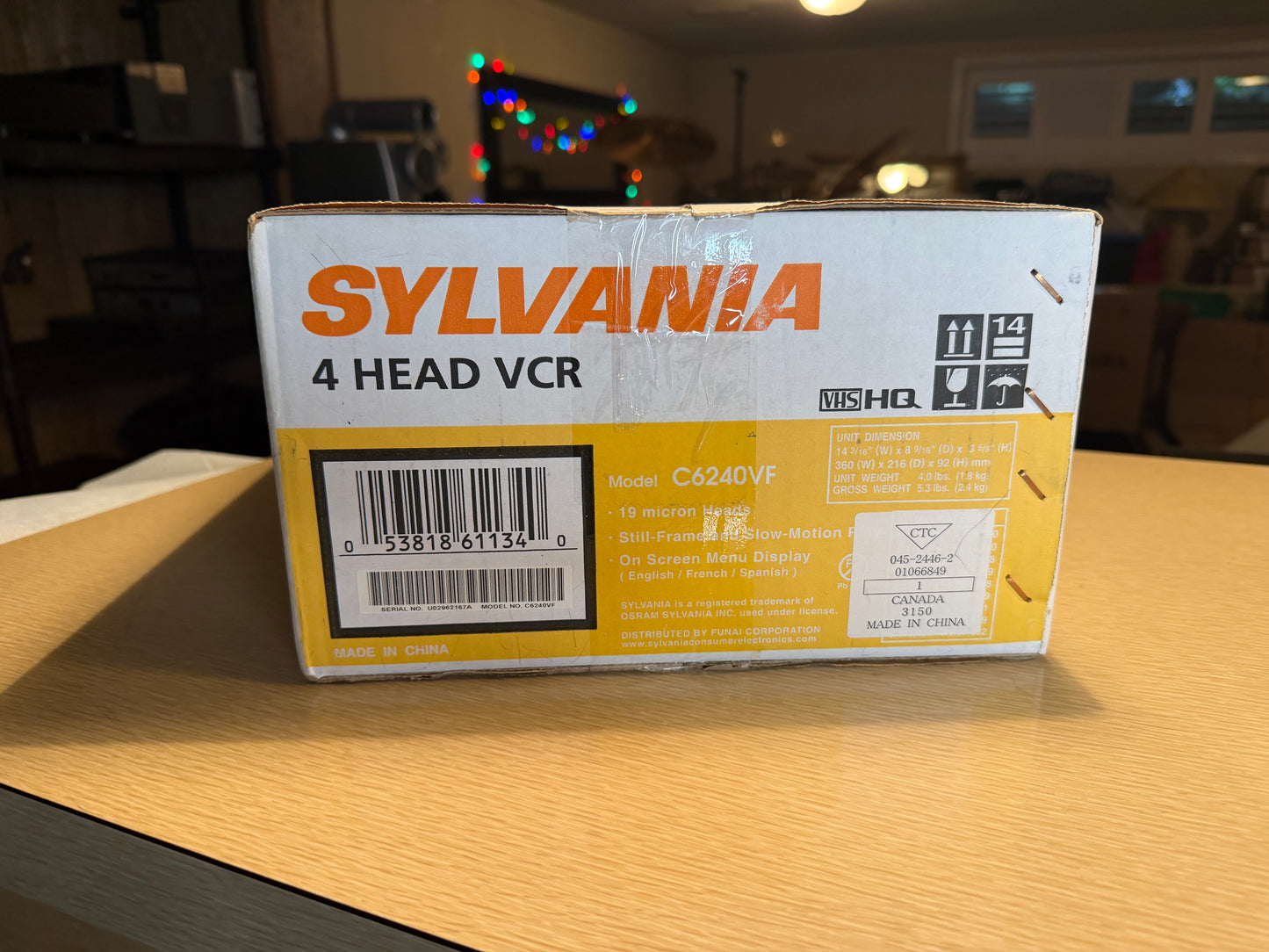 Sylvania VCR C6240VE 4 Head Digital Tracking VHS 19 Micron Head BRAND BEW In Box