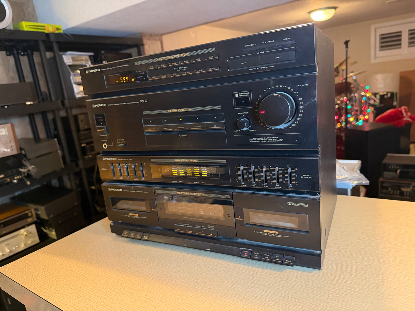 Pioneer RX 721 Digital Synthesizer Stereo Dual Cassette Deck Receiver SERVICED
