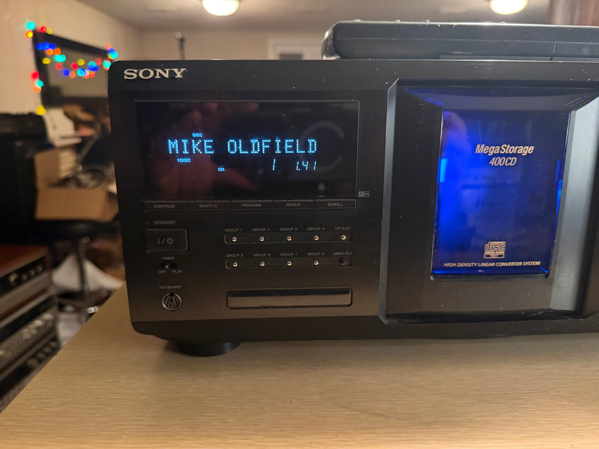 Sony CDP-CX450, 400 Disc CD Change Remote, Belts Replaced Works Excellent 🔥🎶