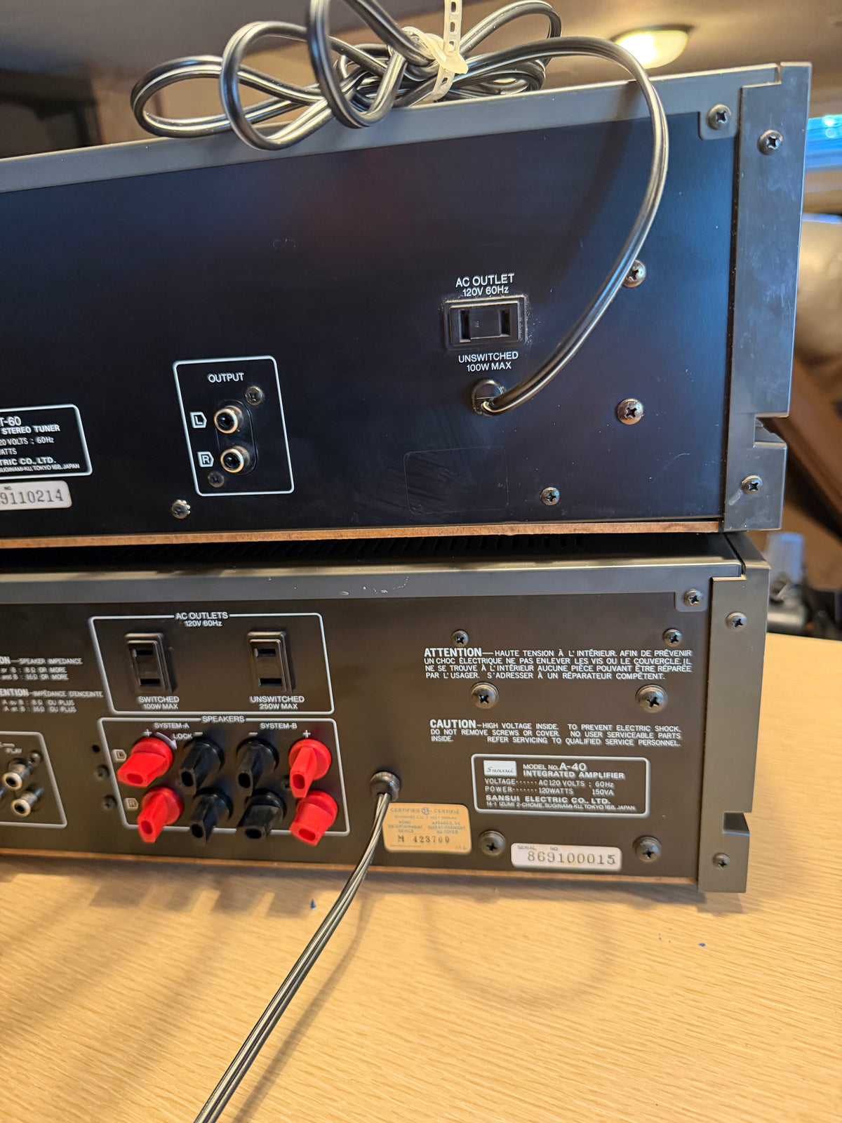 Sansui A-40 Integrated Amplifier+ T-60 Tuner Hi-Fi Near Mint Recapped Serviced🔥