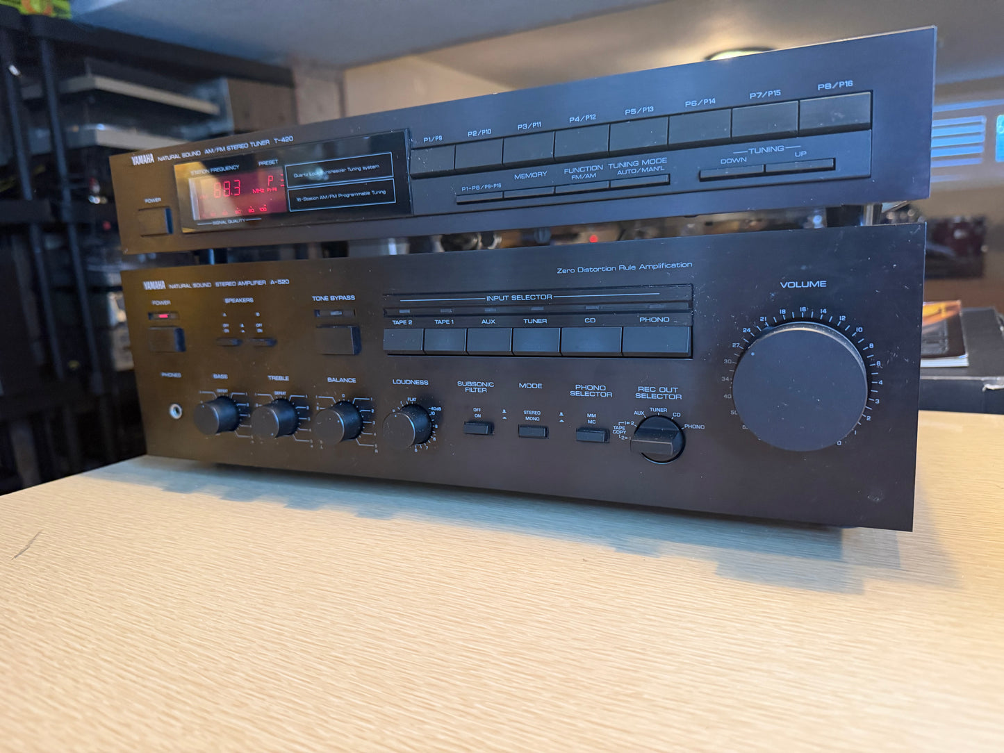 Yamaha A-520 Natural Sound Amplifier + t-420 Tuner Serviced Cleaned Sounds GR8🔥