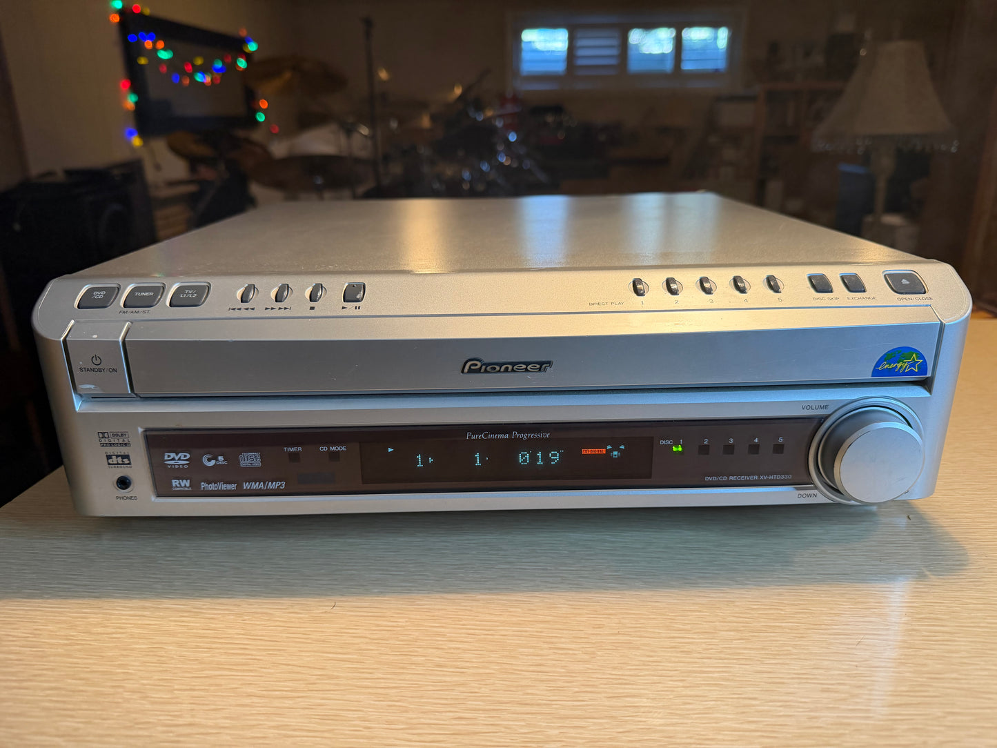 Pioneer XV-HTD330 5-Disc CD/DVD Home Theater A/V Receiver W NEW Remote Tested🔥