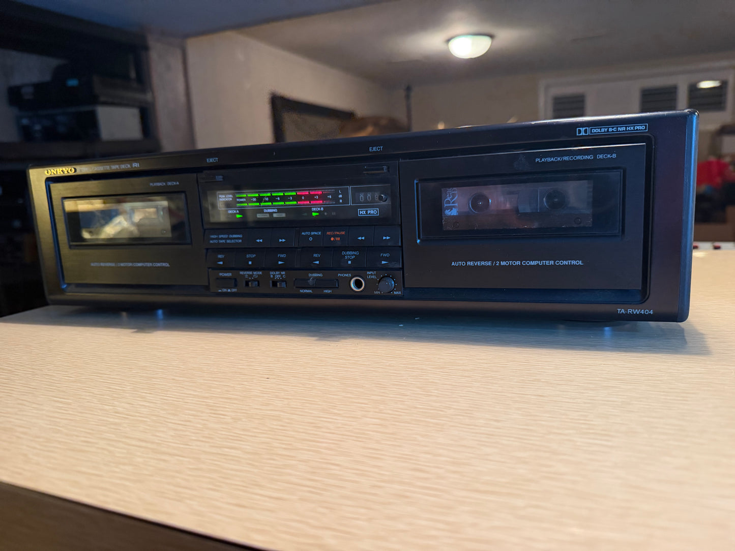 Onkyo TA-RW404 Stereo Cassette Tape Deck Player Dolby B C Auto Reverse Serviced!