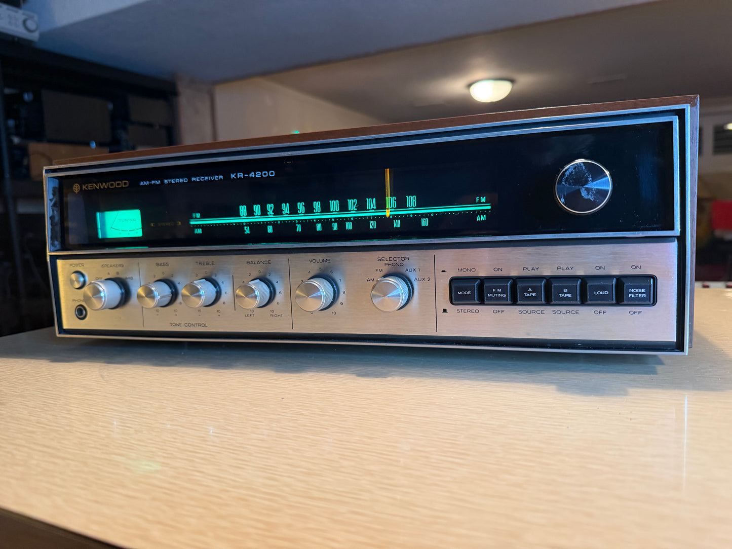 Kenwood KR-4200 Vintage Am Fm Stereo Receiver Amplifier Excellent Fresh Service