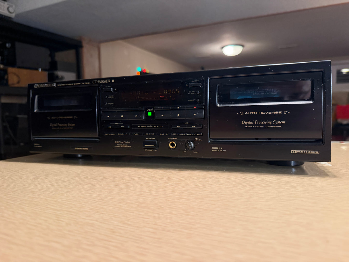 Pioneer CT-W616DR High End Dual Cassette Deck Tested Sounds Great Digital Proc