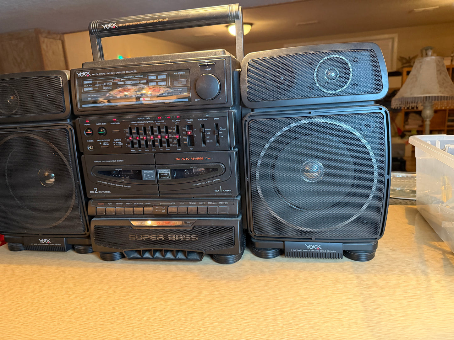 Vintage Yorx Beast Super Bass Ghetto Blaster Model 1400 All Functions Working🔥
