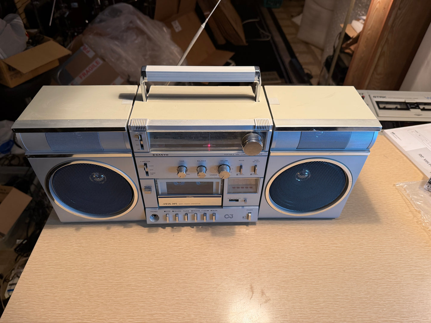Vintage Sanyo C3 Boombox Radio Works Cassette Serviced Works Excellent V Rare🔥