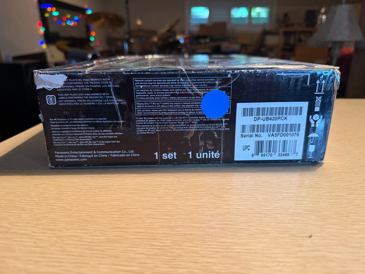 Panasonic DP-UB420 4K Ultra HD Blu-ray Player w/ Power Cord NEW OPEN BOX