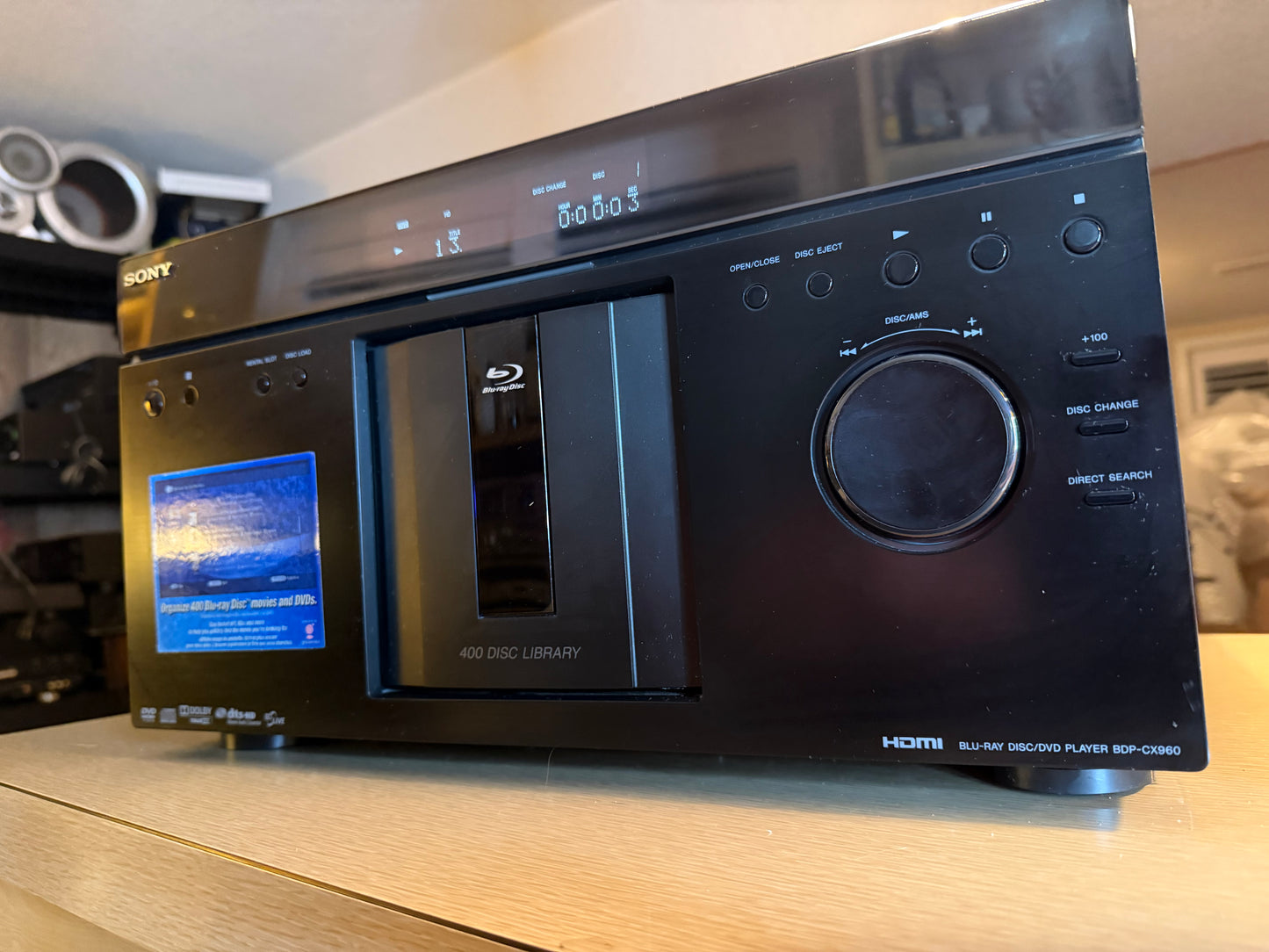 SERVICED Sony BDP-CX960 HDMI 400 Disc Bluray Changer Player With Remote/HDMI 🔥