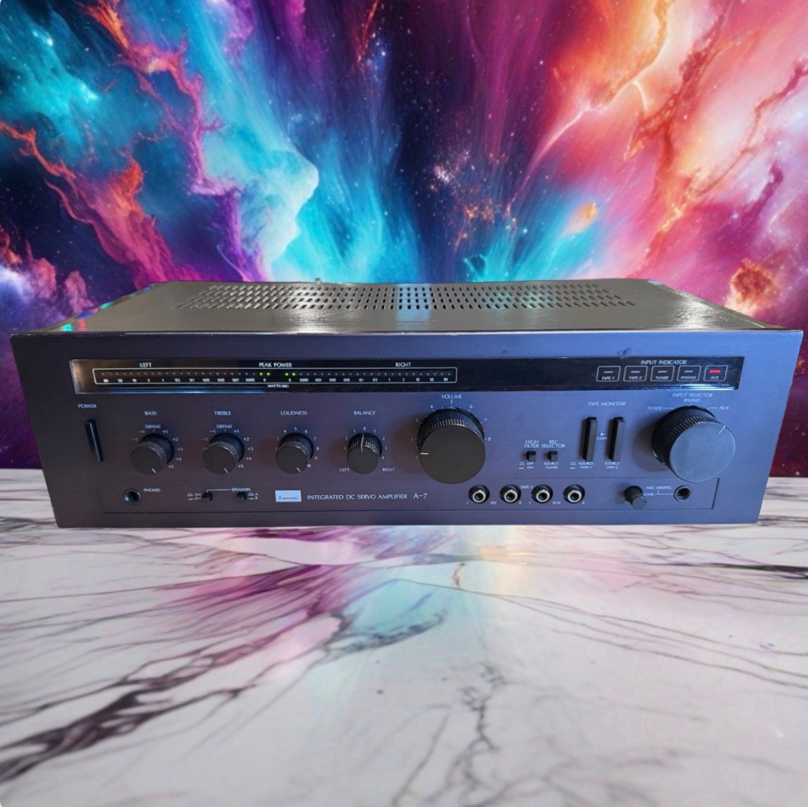 Sansui Integrated DC Servo Amplifier A-7 Silver Face -Tested -Working-VERY CLEAN