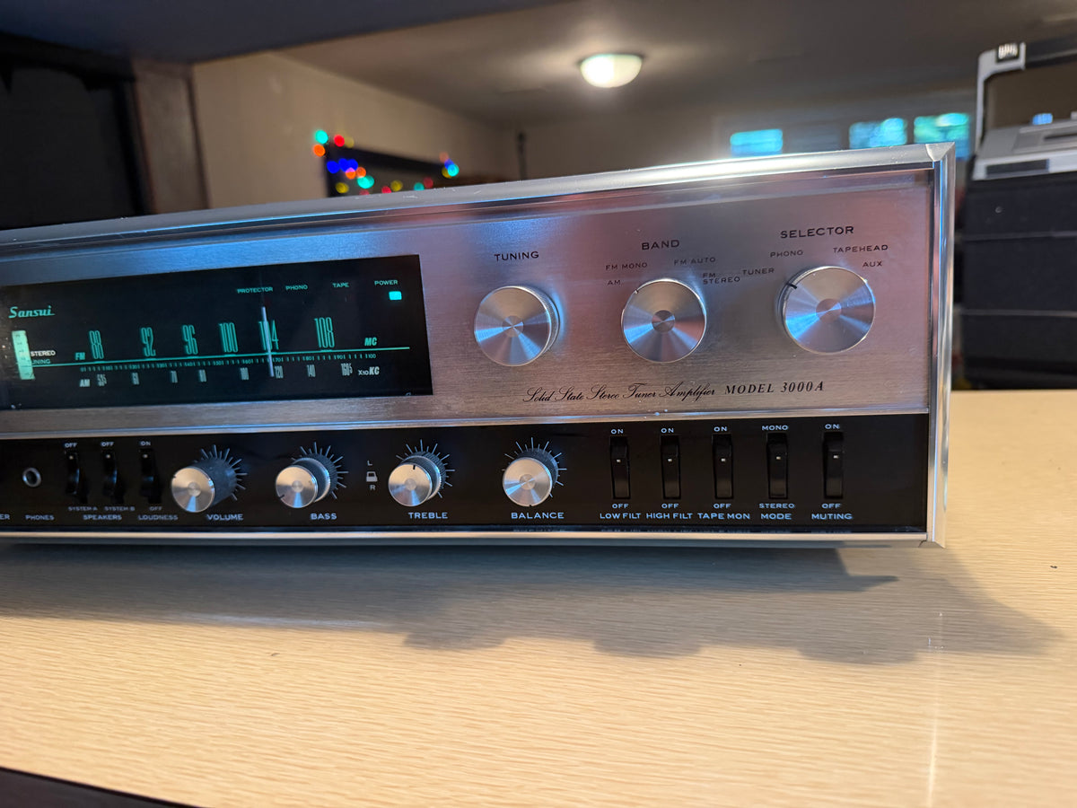 Serviced Sansui 3000A Solid State AM/FM Stereo Receiver Vintage Audiophile Rare!
