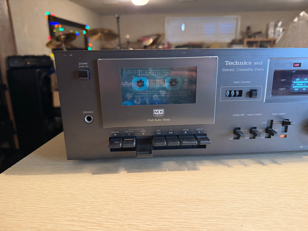 Vintage Technics M12 Stereo Cassette Deck Gray Fresh Service Excellent Shape🎶🔥