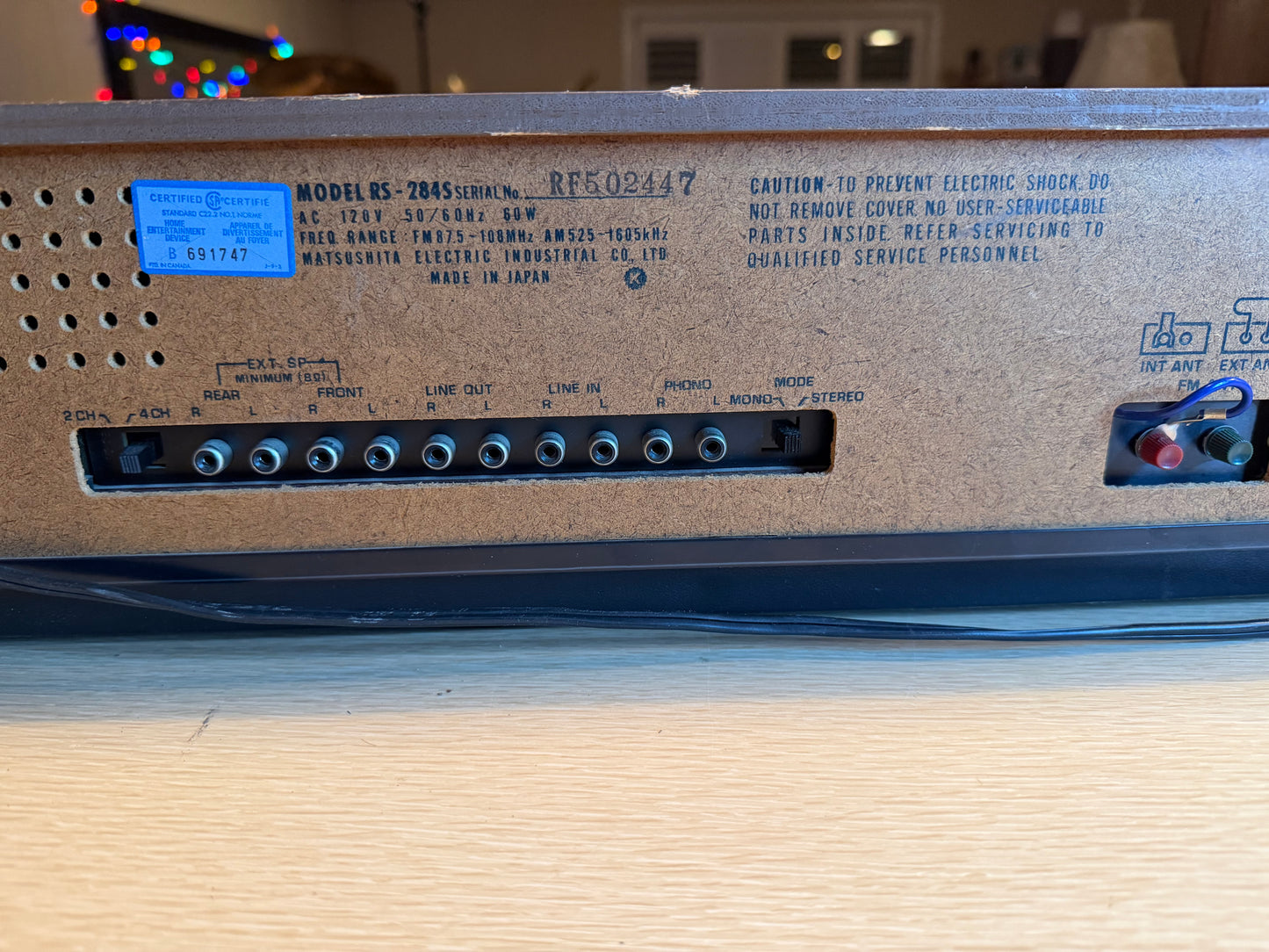 Panasonic 8 Track Cassette Player Recorder Player AM-FM Radio RS-284S Clean WRKS