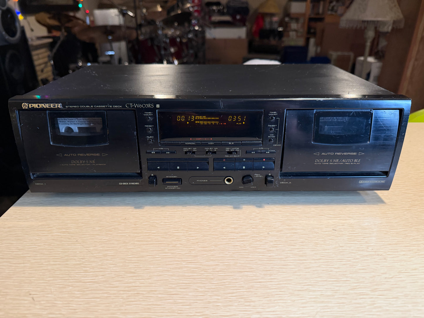 Pioneer Stereo Double Cassette Deck Model CT-W603RS High Model Serviced Rare🔥
