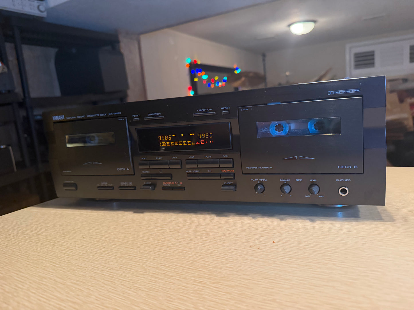 N Mint Yamaha KX-W421 Natural Sound Double Cassette Deck Fresh Servicing Beauty!