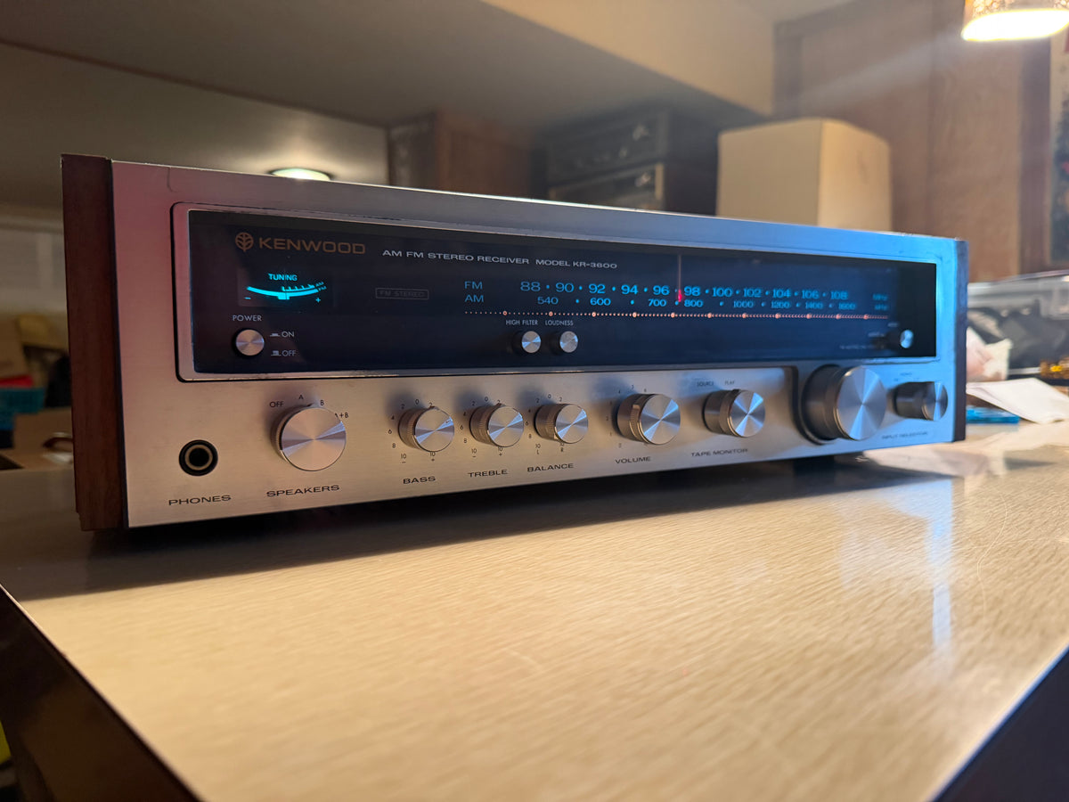 Vintage Kenwood KR-3600 Stereo Receiver Amplifier Serviced Crisp Sound Rare🔥🎶
