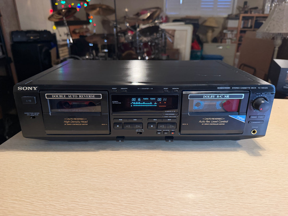Sony TC WE425 Stereo Dual Cassette Deck - Serviced/New Belts Works Excellent🔥🎶
