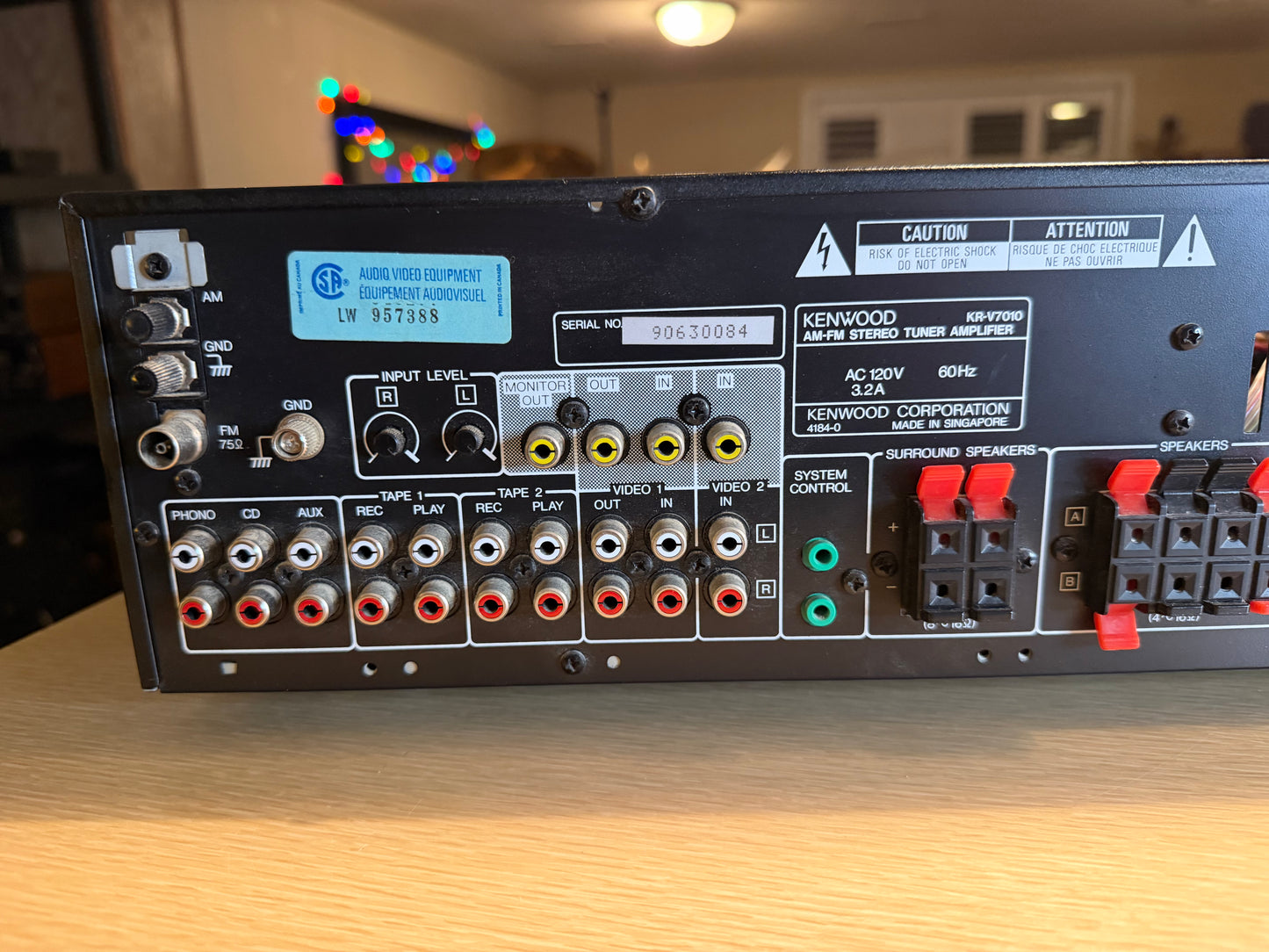 Kenwood KR-V7010 Audio/Video Stereo Receiver W/Remote Bundle Serviced Works