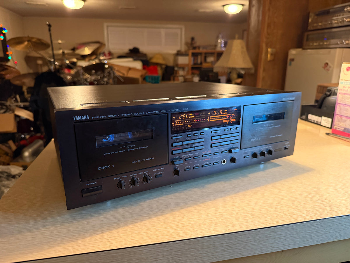 Yamaha KX-W952 Dual Cassette Deck Top Of The Line Fresh Service Very Rare 🔥🎶