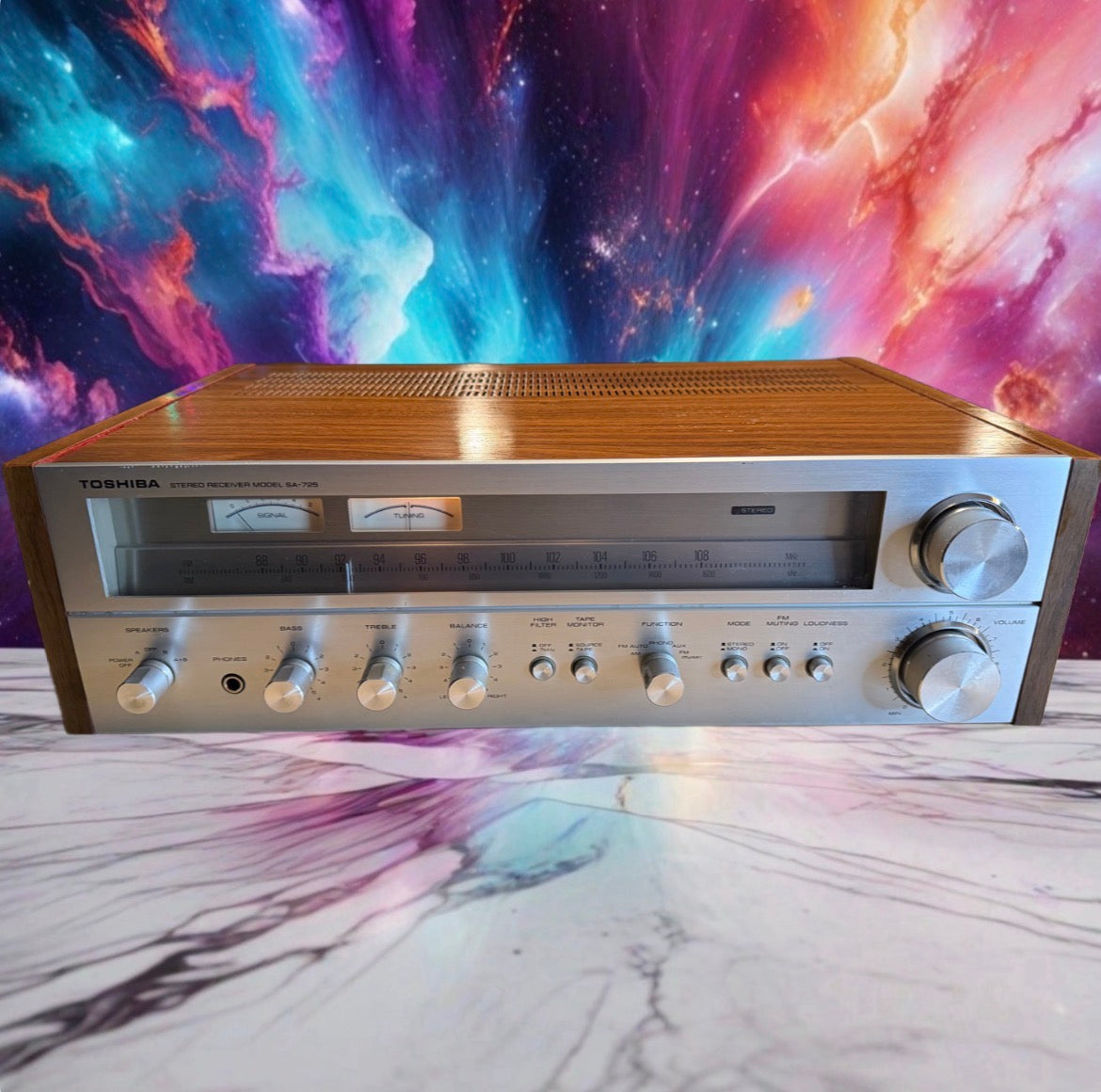 Vintage Toshiba Model SA-725 AM/FM Stereo Receiver FRESH Service Near Mint Case!