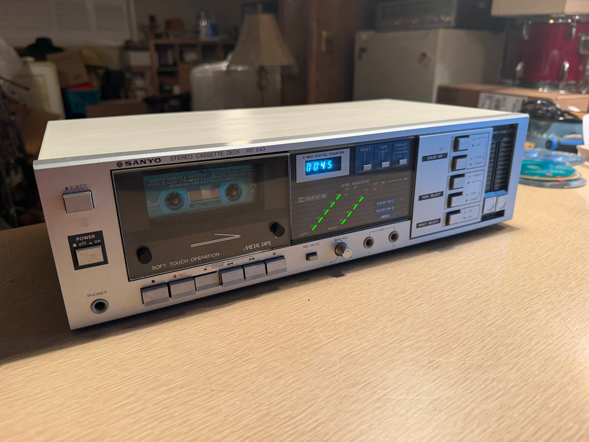 Rare Sanyo Stereo Cassette Deck RD S40 Vintage 80s Tape Player Fresh Service🔥🎶