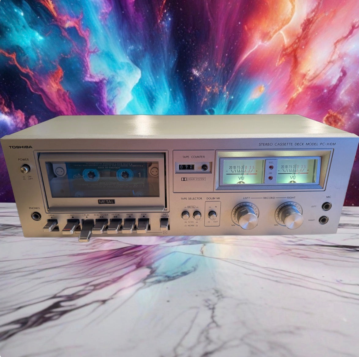 Toshiba PC-X10m Stereo Cassette Deck Near Mint Working VU Meters Fresh Service🔥