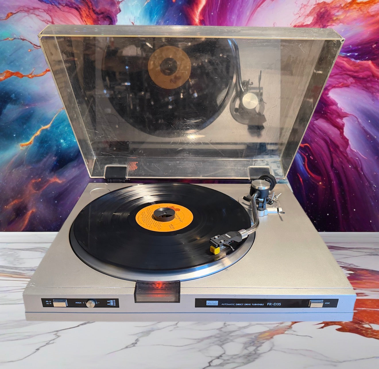 SANSUI FR-D35 TURNTABLE SERVICED NICE CARTRIDGE BEAUTY V RARE SOUNDS GREAT🔥🎶