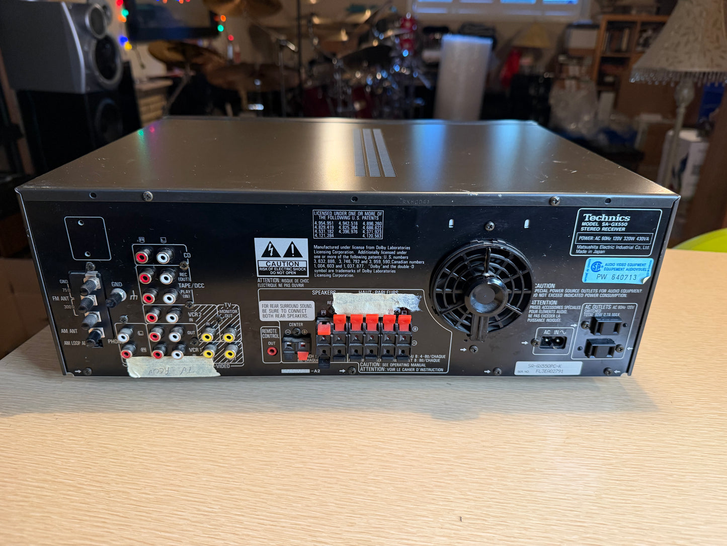 Technics SA-GX550 AV Stereo Receiver w/ Phono Input Serviced & Works