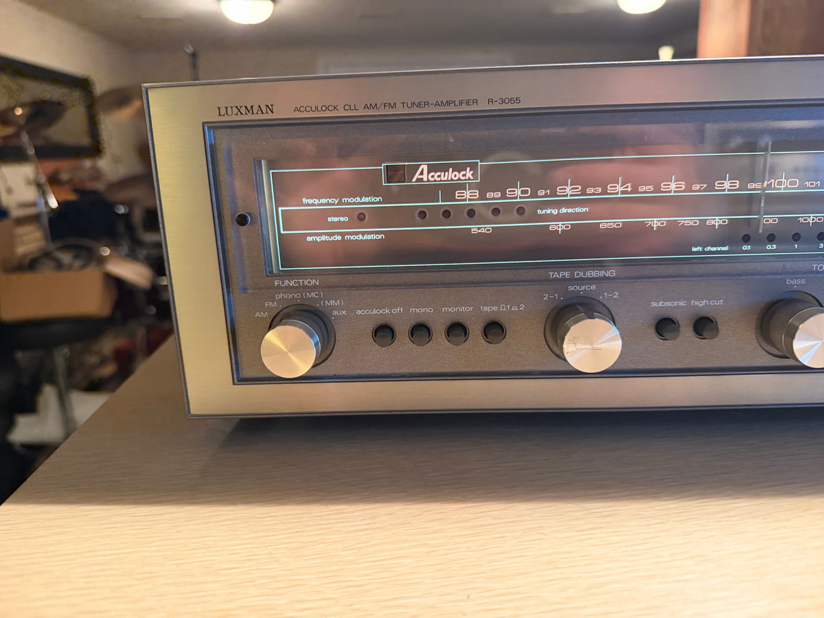 Luxman R‑3055 Stereo Reciever Rosewood Amplifier Near Mint Fresh Pro Service🔥🎶