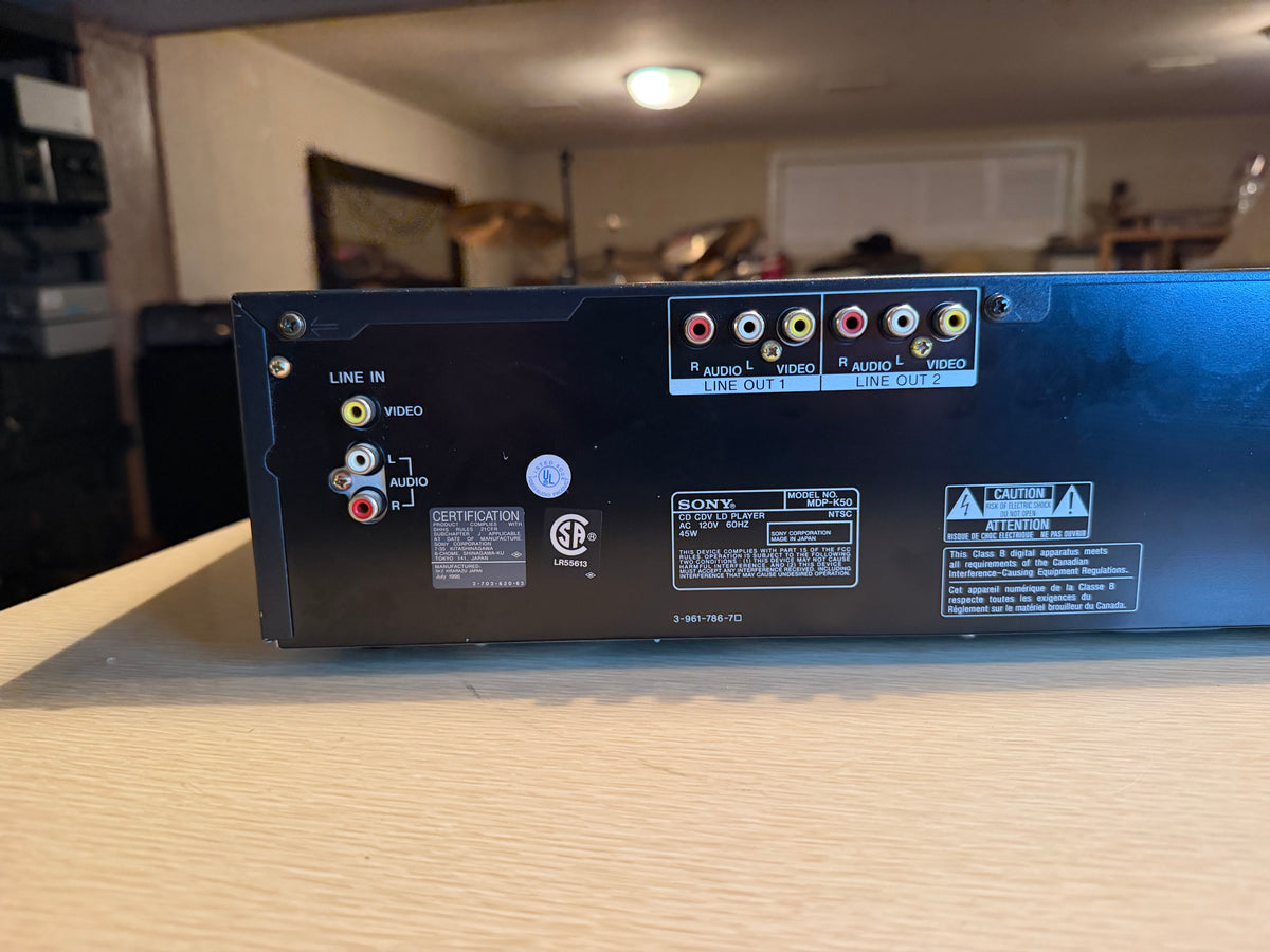 Sony MDP-K50 Laserdisc CDV CD LD Optical Disc Player New Belts Extremely Rare🔥