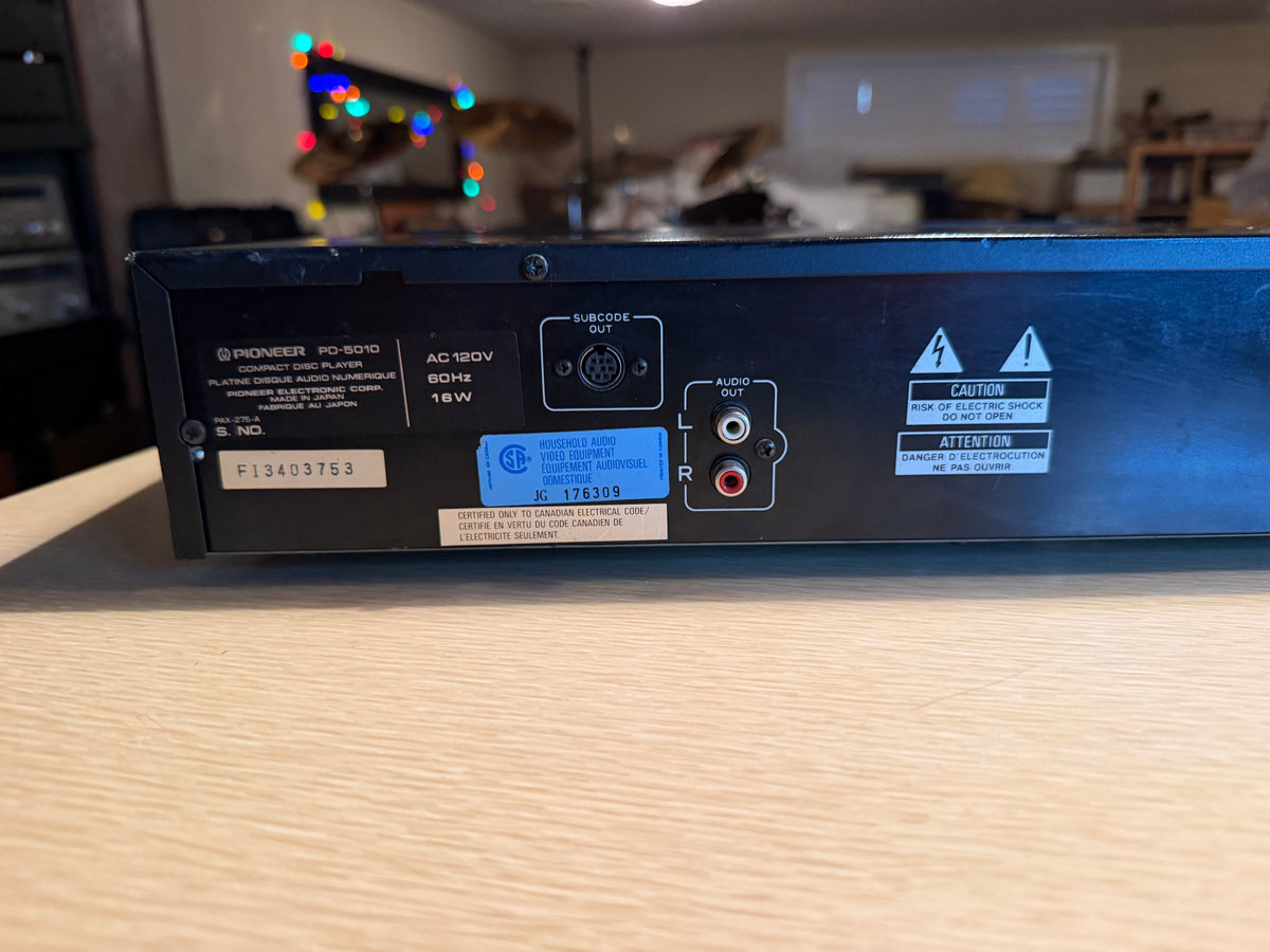 Pioneer CD Player PD-5010 Single Disc Vintage 1985 Belt Replaced Tested Works